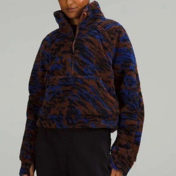 Lululemon XS Small Liquidize Camo Sherpa Scuba Oversized Fleece Pullover Jacket - Picture 6 of 6